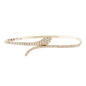 14K Yellow Gold Hinge Bracelet with Snake Motif